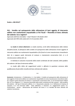 Studio n. 468-2014/T - Consiglio Nazionale del Notariato