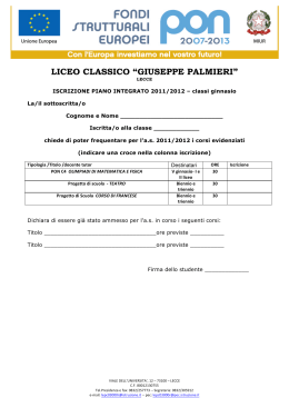 modulo iscrizione biennio - Liceo Classico Statale "G. Palmieri"