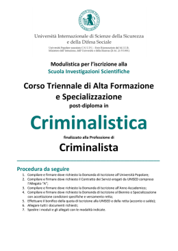 Moduli di Iscrizione - Universit&agrave; Popolare UNISED