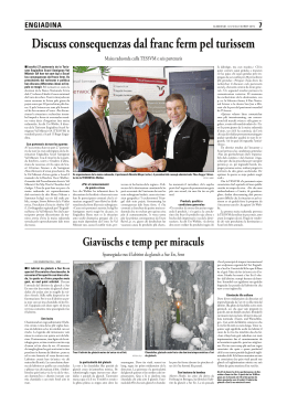 Discuss consequenzas dal franc ferm pel turissem