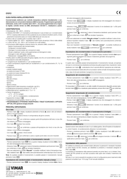 GUIDA RAPIDA INSTALLATORE/UTENTE