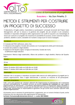 Scarica la scheda di iscrizione - Centro Servizi per il Volontariato