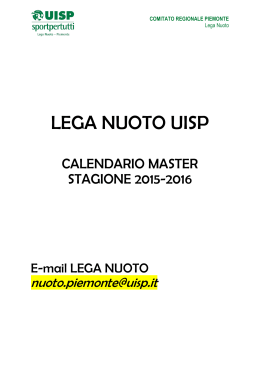 Calendario Regionale Master UISP 2015/2016