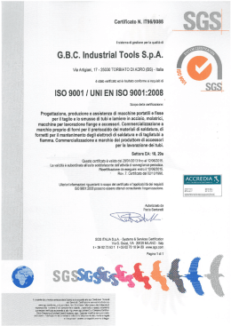 Scarica la certificazione - GBC Industrial tools spa