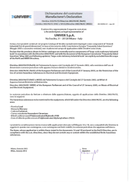 EU/N/l/VÉRQ Manufacturer`s Declaration