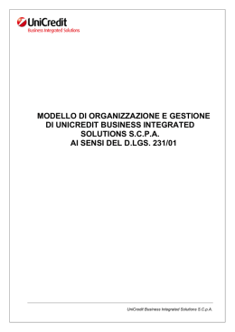 modello di organizzazione e gestione di unicredit business