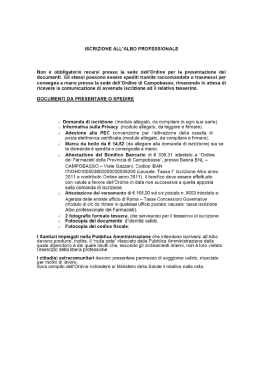 ISCRIZIO NE ALL`ALBO PROFESSIONALE Non &egrave; obbligatorio