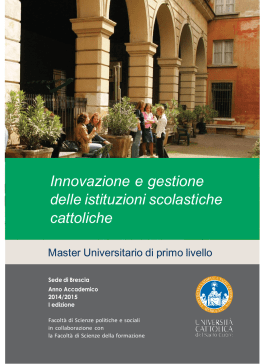 Innovazione e gestione delle istituzioni scolastiche cattoliche