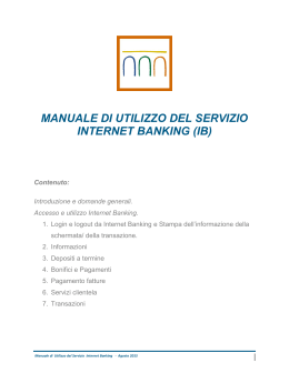 manuale di utilizzo del servizio internet banking