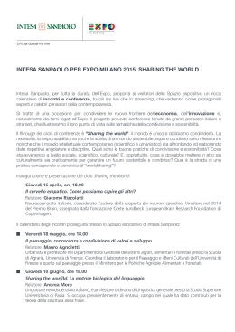intesa sanpaolo per expo milano 2015: sharing the world