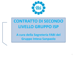 Segreteria Contratto di secondo livello Gruppo ISP