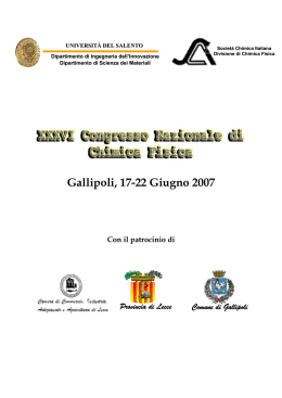 Gallipoli, 17-22 Giugno 2007 - xxxvi congresso nazionale di chimica