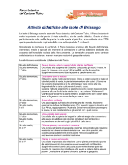 Attività didattiche alle Isole di Brissago