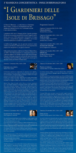 &ldquo;I GIARDINIERI DELLE ISOLE DI BRISSAGO&rdquo;