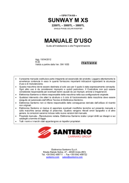 SUNWAY M XS MANUALE D`USO