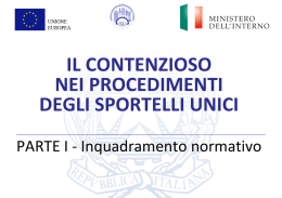 il contenzioso nei procedimenti degli sportelli unici