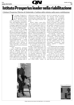 Istituto Prosperius leader nella riabilitazione