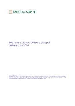 Relazione e bilancio di Banco di Napoli dell