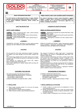 IOM-SB00-09 Pagina 1 di 6 READ THIS INSTRUCTION FIRST To