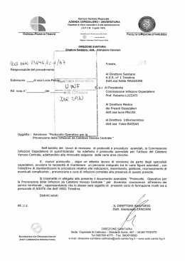 Protocollo CVC interaziendale - Azienda per i Servizi Sanitari n.1