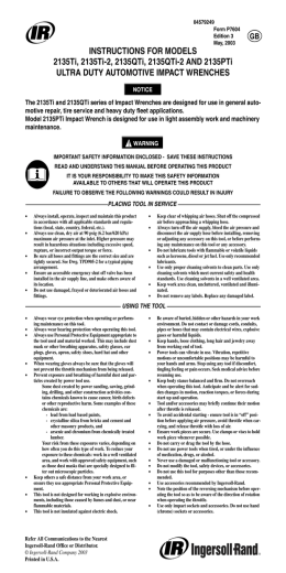 INSTRUCTIONS FOR MODELS 2135Ti, 2135Ti