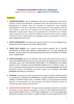 CHIARIMENTI PROGRAMMI TECNICI 2014 (20/02/2014