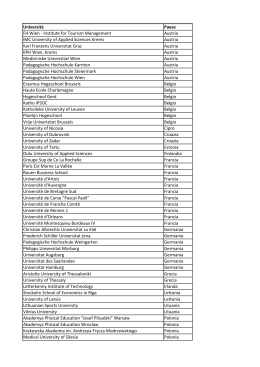 Universit&agrave; Paese FH Wien - Institute for Tourism Management