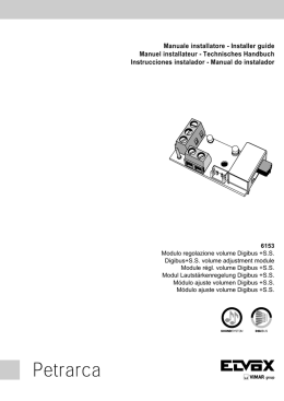 Manuale installatore - Installer guide Manuel installateur