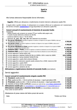 Modulistica servizi internet