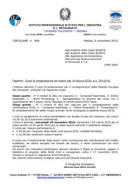 Corso ECDL 2015-2016 - Ipsia "Antonio Pacinotti" Pistoia
