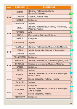 DOCENTE DISCIPLINE SAITTA Italiano, Matematica,Storia