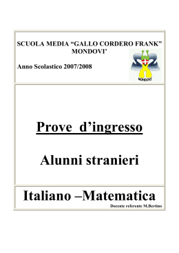 test d`ingresso per alunni stranieri italiano e matematica