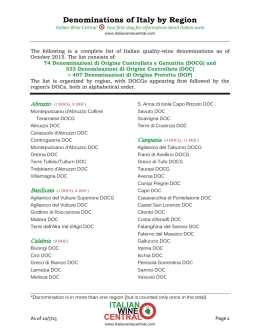 Denominations of Italy by Region