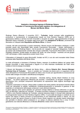 Turboden e Franciacorta Rinnovabili ospitano una delegazione di