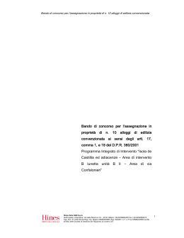 Bando di concorso per l`assegnazione in proprietà di