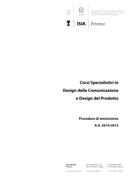 Corsi Specialistici in Design della Comunicazione e Design del