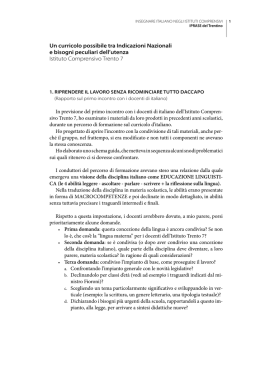 Un curricolo possibile tra Indicazioni Nazionali e
