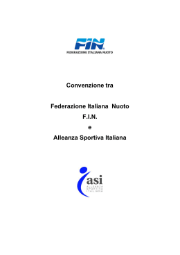 Convenzione tra Federazione Italiana Nuoto F.I.N.