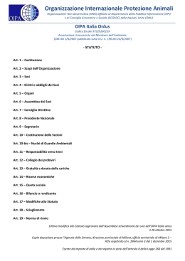 Statuto OIPA Italia onlus