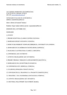 Notiziario Italiano di Antichistica Edizione del 6 ottobre `12 Pag. 1 di