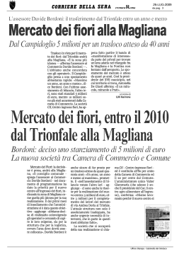 "ENTRO IL 2010 DAL TRIONFALE ALLA