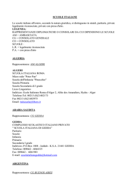SCUOLE ITALIANE Le scuole italiane all`estero, secondo la natura