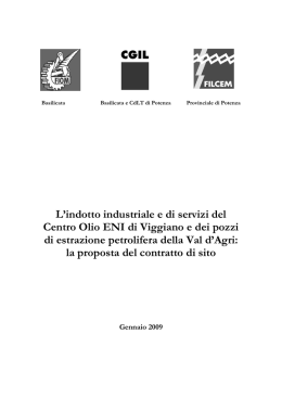 L`indotto industriale e di servizi del Centro Olio ENI di Viggiano e dei