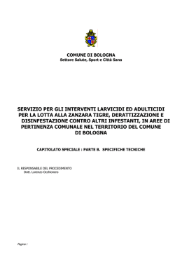 servizio per gli interventi larvicidi ed adulticidi per la lotta alla