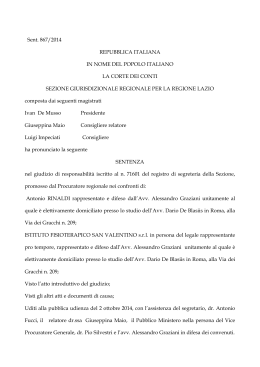 Sent. 867/2014 REPUBBLICA ITALIANA IN NOME