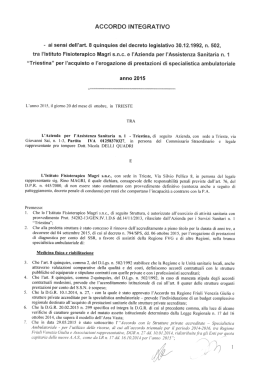 MAGRI - Istituto Fisioterapico - Accordo integrativo