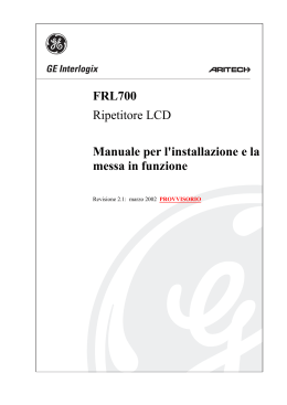 Manuale per l`installazione e la messa in funzione