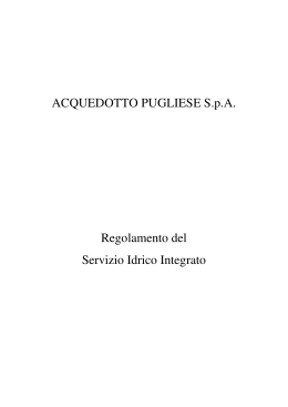 Regolamento S.I.I. - Acquedotto Pugliese S.p.A.
