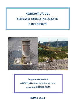 Normativa del servizio idrico integrato e dei rifiuti