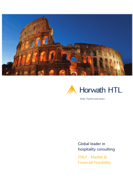 ITALY - Market & Financial Feasibility Global leader in hospitality